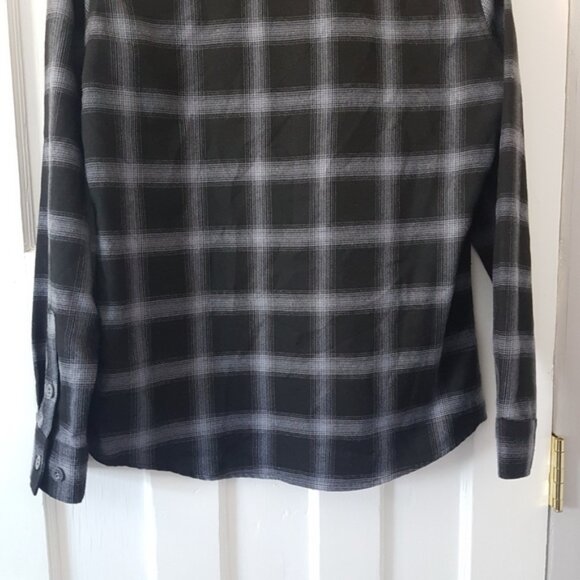 Dixxon X Danny G Grey Black Plaid Flannel Long Sleeve Button Down Shirt Sz M - Picture 7 of 15